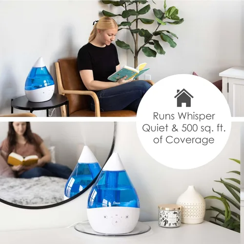 Miniatura 4 de Crane Humidificador ultrasónico de niebla fría 4 en 1 Drop 2.0 con máquina de sonido, luz nocturna, bandeja de aroma, relleno superior de 1 galón