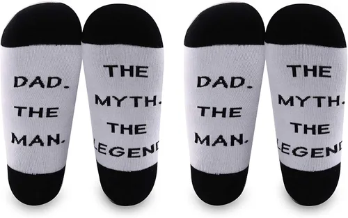 LEVLO Calcetines de regalo para papá el día del padre el hombre el mito la leyenda calcetines divertido regalo para papá nuevo papá calcetines