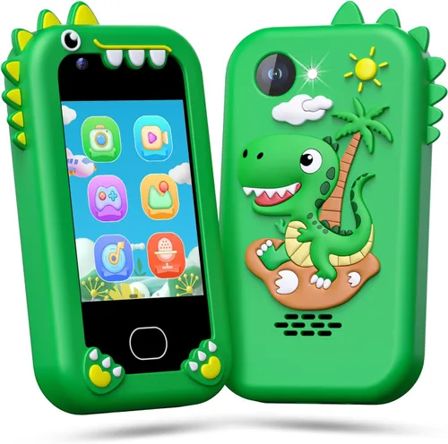 Lapare Juguete de teléfono inteligente para niños, pantalla táctil de 2.8 pulgadas con doble cámara, juego, reproductor de música y más aplicación