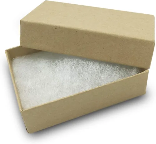 TheDisplayGuys - Paquete de 100 cajas de cartón rellenas de algodón #21 para joyas, caja de regalo, color marrón kraft (2.6 x 1.6 x 1.0 pulgadas),