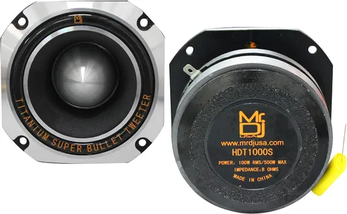 Miniatura 4 de Mr. Dj HDT1000S - Tweeter de alta compresión de bala de titanio de 4 pulgadas con imán de ferrita de 11 onzas (cromo)