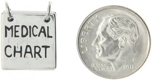 Miniatura 2 de LGU Dije o colgante de plata de ley oxidado apilado plegable con gráfico médico