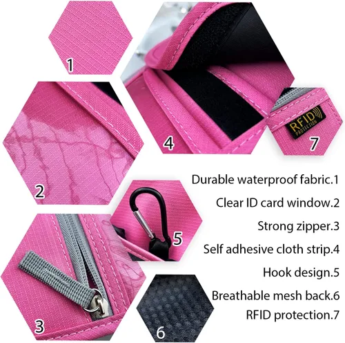 Miniatura 3 de Cartera de viaje para el cuello, con bloqueo RFID, soporte para pasaporte con correa ajustable para el cuello para hombres y mujeres para mantener