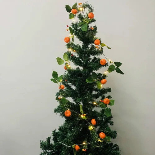 Miniatura 6 de Guirnalda de luces artificiales de frutas y mandarina, luces LED de naranjas, enredaderas colgantes, guirnalda de plantas, bayas artificiales, luz