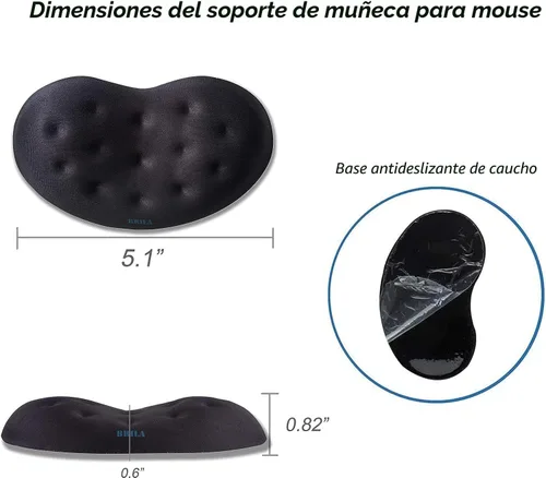 Miniatura 5 de BRILA Almohadilla de Soporte Ergonómica de Espuma Viscoelástica para Reposamuñecas de Ratón para Computadora, Laptop, Trabajo de Oficina