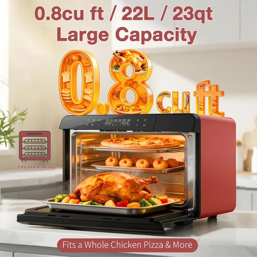 Miniatura 7 de ROBAM Horno combinado con freidora de aire tostadora, horno de vapor de encimera 20 en 1 con convección de vapor para asar y hornear, cocción