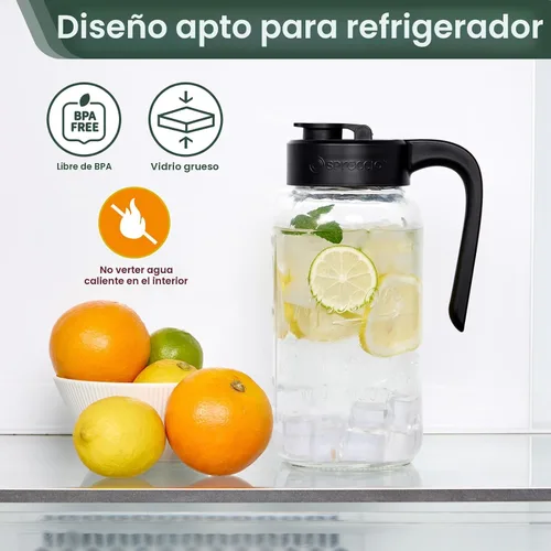 Miniatura 5 de Jarra Mason con Tapa - Jarra de Vidrio Hermética y a Prueba de Fugas con Tapa, Perfecta para Leche Materna, Infusión en Frío y Té de Sol, 2 Quart