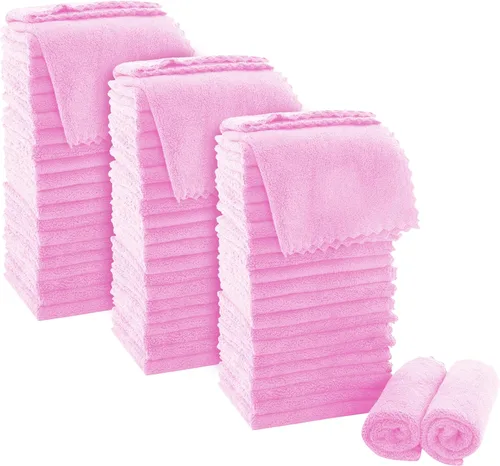 Miniatura 13 de MOONQUEEN Juego de Toallitas Ultra Suaves Premium - 12 x 12 pulgadas - Paquete de 72 - Secado Rápido - Paños de Baño de Terciopelo Coral Altamente