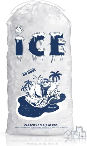 Miniatura 7 de FireKylin Paquete de 50 bolsas de hielo de 5 libras, bolsas de hielo resistentes con cordón (2 mils de grosor)