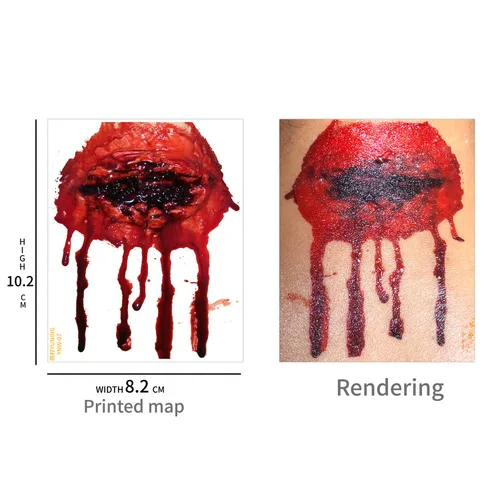 Miniatura 7 de Calcomanías de tatuaje de Halloween, calcomanías de tatuaje de heridas, simulación, tatuaje, cicatriz, tatuaje, cuchillo, simulación, impermeable