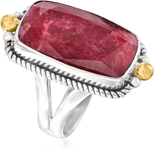 Miniatura 3 de Ross-Simons Anillo de rubí de 9.50 quilates en plata de ley con oro de 18 quilates sobre plata esterlina