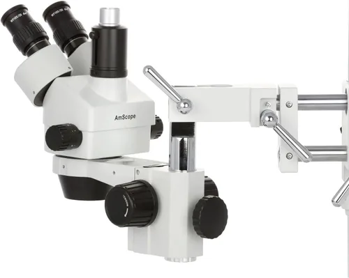 Miniatura 4 de AmScope SM-4TPX microscopio profesional trinocular estéreo con control de enfoque simultáneo, oculares WH10x, aumento de 3,5-45X, objetivo de zoom