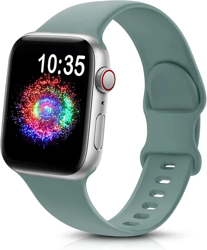 Miniatura 36 de TreasureMax - Correa deportiva compatible con Apple Watch de 38, 40, 41, 42, 44, 45, 46 y 49 mm, correa de silicona suave compatible con Apple Watch