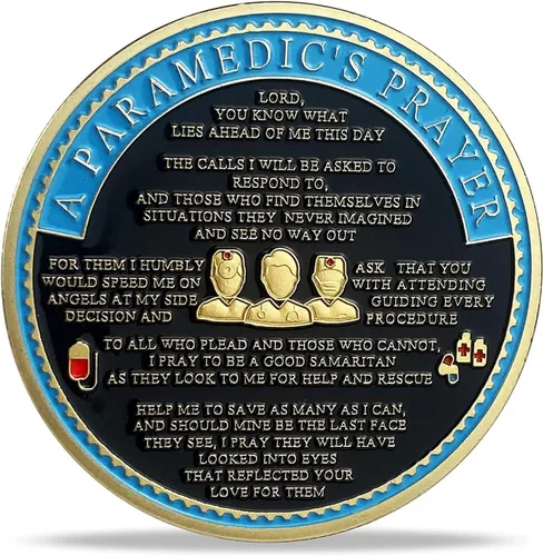 Miniatura 2 de Moneda de oración de los paramédicos EMT Challenge Coin