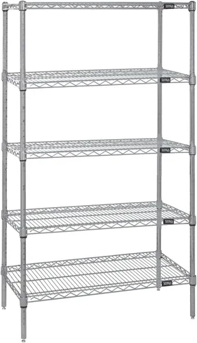 Miniatura 17 de Quantum Storage Systems WR74-1824BK Kit de inicio para estantería de alambre de 4 niveles de altura de 74 pulgadas, acabado negro, 18 pulgadas