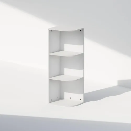 Miniatura 3 de Furinno Reed - Estantería esquinera de 3 niveles, estante para libros, estantes de esquina, estante de almacenamiento, para organización y Blanco
