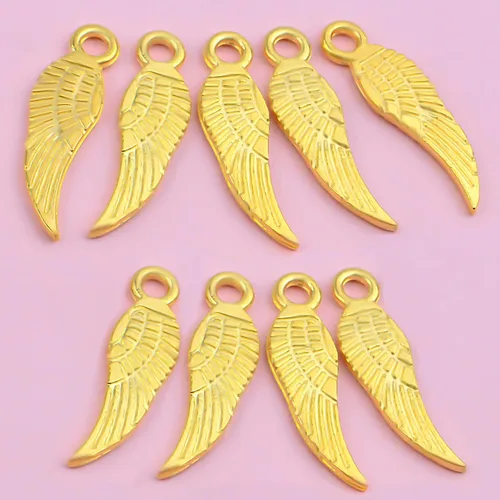 Miniatura 4 de 100 dijes de alas de ángel, de aleación tibetana, accesorios para hacer joyas, pulseras, collares, manualidades, suministros para fiestas