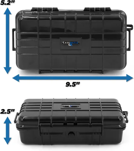 Miniatura 3 de CASEMATIX Estuche rígido pequeño impermeable de 9.5 pulgadas con espuma personalizable para electrónica portátil, herramientas y accesorios, funda