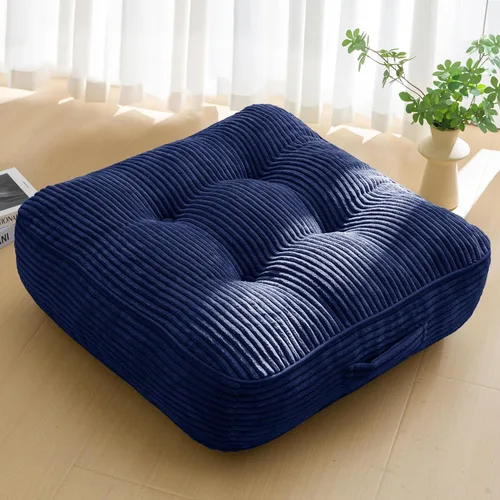 Miniatura 76 de HIGOGOGO Cojín de suelo para adultos, cojín de meditación, grande y redondo, funda de pana copetuda, para sala de estar o yoga, 22 x 22 pulgadas