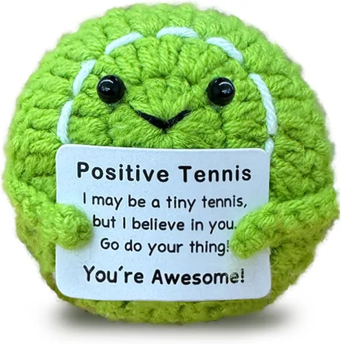Mini Pelota de Tenis Divertida de Ganchillo, Regalos para Amantes del Tenis, Regalos de Cumpleaños para Hombres y Mujeres Jugadores de Tenis, Apoyo