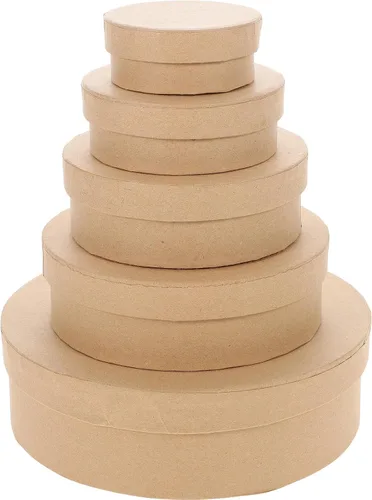 VILLCASE Cajas redondas con tapa de 6.49 x 6.49 x 1.96 pulgadas, contenedores de embalaje de cartón para galletas, joyas, pequeñas cajas de