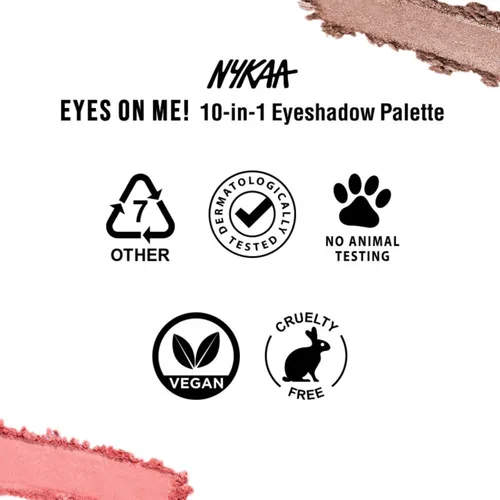 Miniatura 7 de Nykaa Cosmetics Eyes On Me - Paleta de sombra de ojos 10 en 1, Daydreaming, 1 unidad, maquillaje intenso de ojos con pigmentos, sombra de ojos