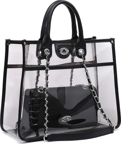 MARCO M KELLY Bolso Grande Transparente Aprobado para Estadios para Mujeres, Bolso de Mano Transparente para Eventos en Estadios, Bolso Bandolera 2