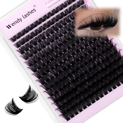 Miniatura 10 de WENDY LASHES Extensiones de pestañas onduladas con efecto 3D, extensiones de pestañas de volumen 100D de 0.394-0.709 in