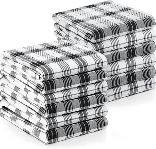 Miniatura 29 de Utopia Towels Juego de 12 paños negros de 15 x 25 pulgadas, 100% algodón hilado en anillo, altamente absorbentes y reutilizables, juego de barra