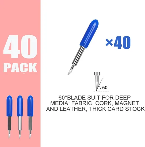 Miniatura 2 de THANMAO 40 cuchillas de repuesto compatibles con máquinas de corte Explore Air 2/Air 3/Maker/Maker 3/4, incluye 40 cuchillas de corte profundo