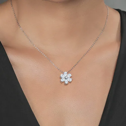 Miniatura 9 de Gem Stone King Collar de plata de ley 925 y oro amarillo de 10 quilates con piedra natal y diamantes cultivados en laboratorio, forma de pera