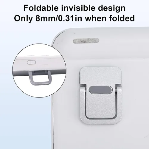 Miniatura 4 de Penitue 4pcs Mini Keyboard Riser, Self-Adhesive Portable Small Laptop Tilt Stand Zinc Alloy Lifter Feet Foldable & Invisible Computer Notebook