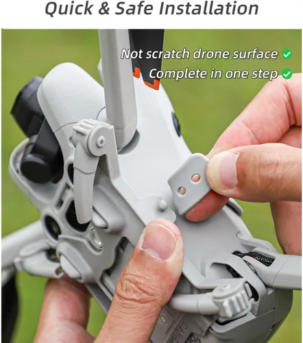 Miniatura 7 de Tren de aterrizaje extendido para DJI Mini 4 Pro, pata de araña de aterrizaje plegable compatible con accesorios Mavic Mini 4 Pro, gris
