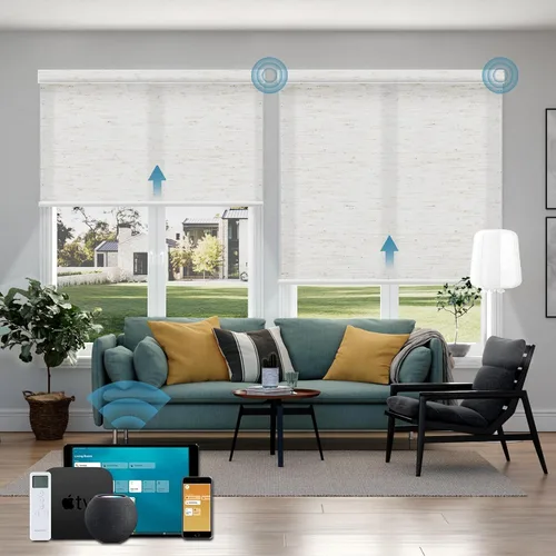 Miniatura 45 de Cortinas enrollables inteligentes de filtrado de luz motorizadas compatibles con HomeKit, persianas inteligentes para ventanas con 1% de apertura