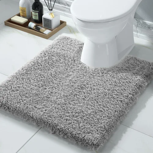 Miniatura 120 de Yimobra Alfombra de baño de felpa esponjosa, súper lanuda suave, cómoda, antideslizante, absorbente de agua, alfombra de baño de microfibra que se