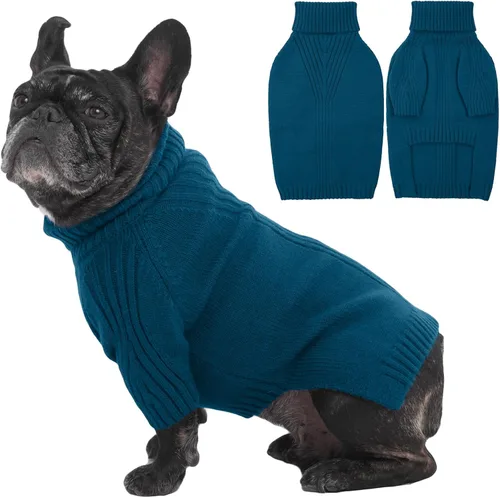 Miniatura 37 de IECOii Suéter extragrande para perro, suéteres térmicos cálidos para perros de raza gigante, ropa de punto, cuello alto de invierno, elástica