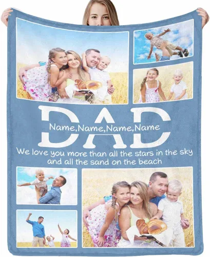 Miniatura 17 de Mantas personalizadas con fotos, manta para el día del padre: fabricada en Estados Unidos, mantas personalizadas con imágenes, manta personalizada