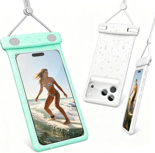 Miniatura 20 de wellhouse Bolsa impermeable para teléfono, Funda impermeable para teléfono para iPhone 16 15 14 13 12 Pro Max XS Samsung, Bolsa seca para celular 1