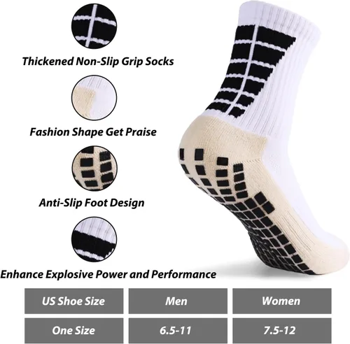 Miniatura 4 de Calcetines de agarre para hombre, calcetines de entrenamiento de fútbol atlético, calcetines de agarre para hombre para hockey y fútbol