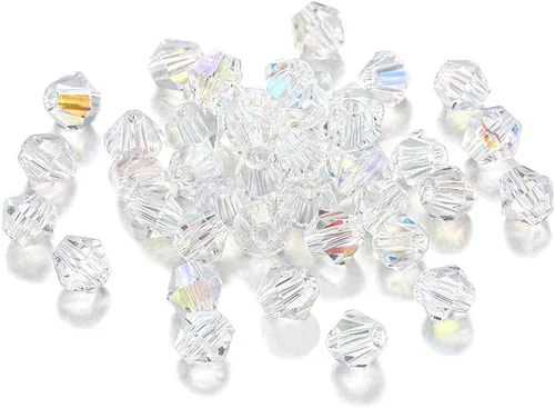 Miniatura 14 de 200 cuentas de cristal de transparencia austriaca, cuentas de vidrio bicona, cuentas espaciadoras sueltas para manualidades, pulseras, aretes
