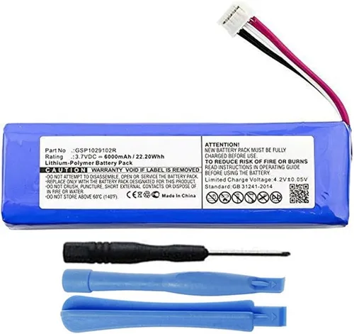 Reemplazo de batería GSP1029102R de 6000mAh compatible con JBL Charge 3 (2015) y Select Charge 2+ Altavoz Bluetooth impermeable