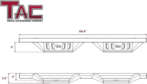 Miniatura 3 de TAC Estribos Sidewinder para Toyota 4Runner (Excl. 10-13 SR5/ 10-24 Limited/ 20-21 Edición Nightshade/ 22-24 Modelos TRD Sport) 10,16 cm de caída