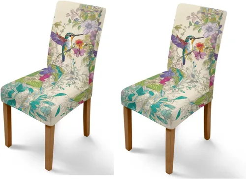Miniatura 28 de Rnyleeg Red Rose Butterfly Chair Covers for Living Room No Arms Stretch Dining Chair Covers Set of 6 Soft Washable Kitchen Chair Protector Cover