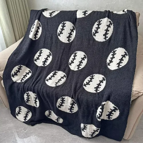 Miniatura 3 de Manta acogedora con patrón de béisbol perfecta reversible ligera ropa de cama para adultos, suave, cálida y de felpa manta deportiva de pelota ideal