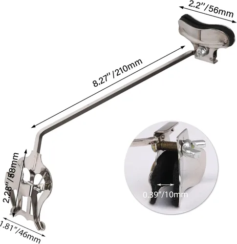 Miniatura 4 de Yibuy Saxofón Plata Marzo Lira Saxofón Soprano Clip Varilla recta longitud 8.268 in