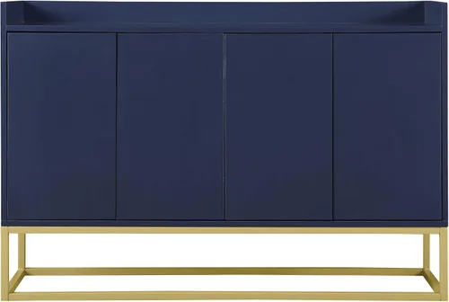 Miniatura 8 de LUMISOL Aparador de almacenamiento de madera con puertas y estantes ajustables, moderno aparador de cocina con base de metal para espacios pequeños