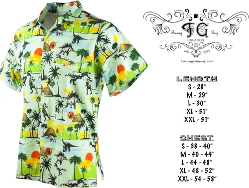 Miniatura 8 de Funny Guy Mugs Mens Hawaiian Print Button Down Short Sleeve Shirt