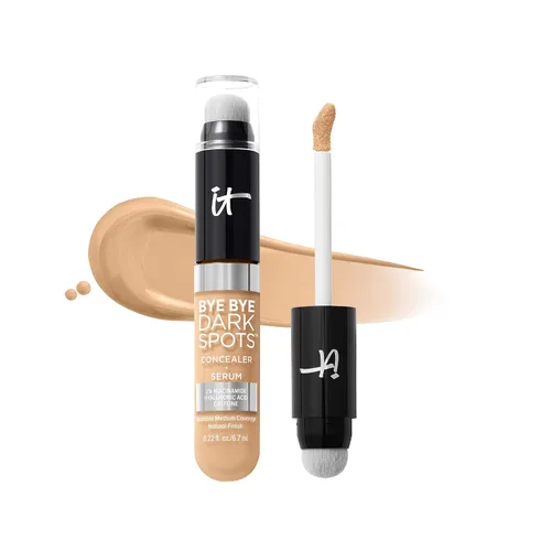 Miniatura 11 de IT Cosmetics Bye Bye Dark Spots Corrector + suero iluminador – 2% niacinamida, ácido hialurónico y cafeína – Cobertura media, acabado natural, todo