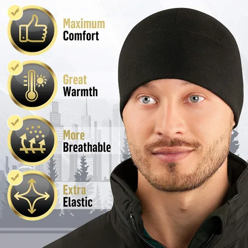 Miniatura 2 de M-Tac Elite - Gorro de forro polar, gorro táctico militar, gorro de invierno con calavera