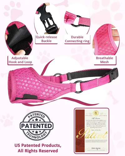 Miniatura 6 de LUCKYPAW Bozal Suave para Perros de Tamaño Mediano a Grande Beagle Labrador Pastor Alemán, Bozal para Perros para Evitar Mordeduras y Masticaciones